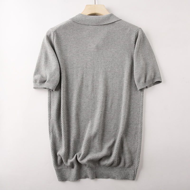 Polo Com Textura Gola V