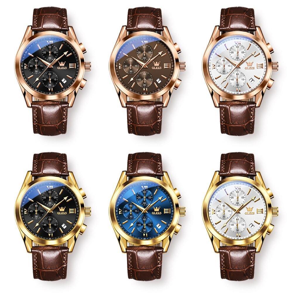 Relógio Casual Masculino Leather Slim OLEVS - Premium