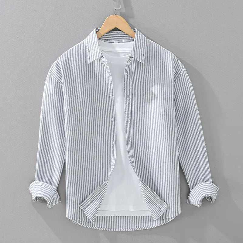 Camisa Listrada em Algodão