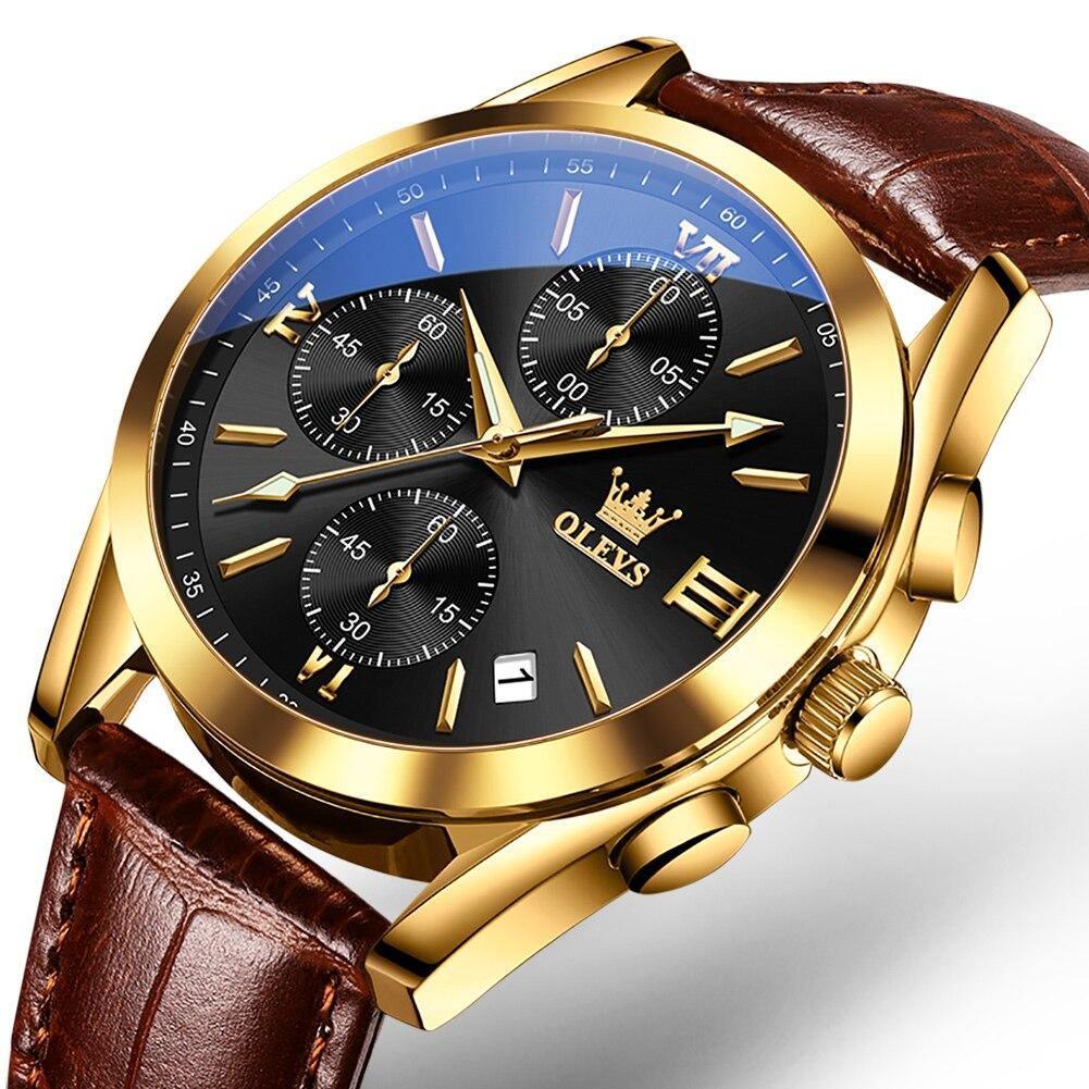 Relógio Casual Masculino Leather Slim OLEVS - Premium