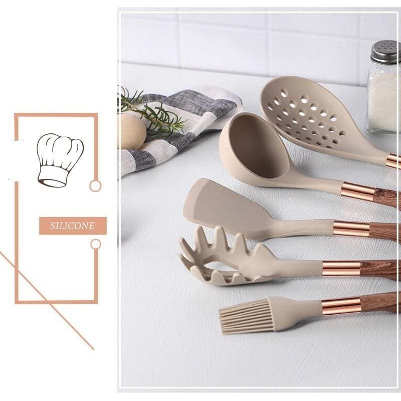 Kit Utensílios de Cozinha Silicone 10 Peças