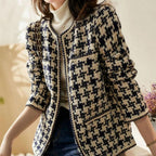 Casaco Feminino Vintage Xadrez