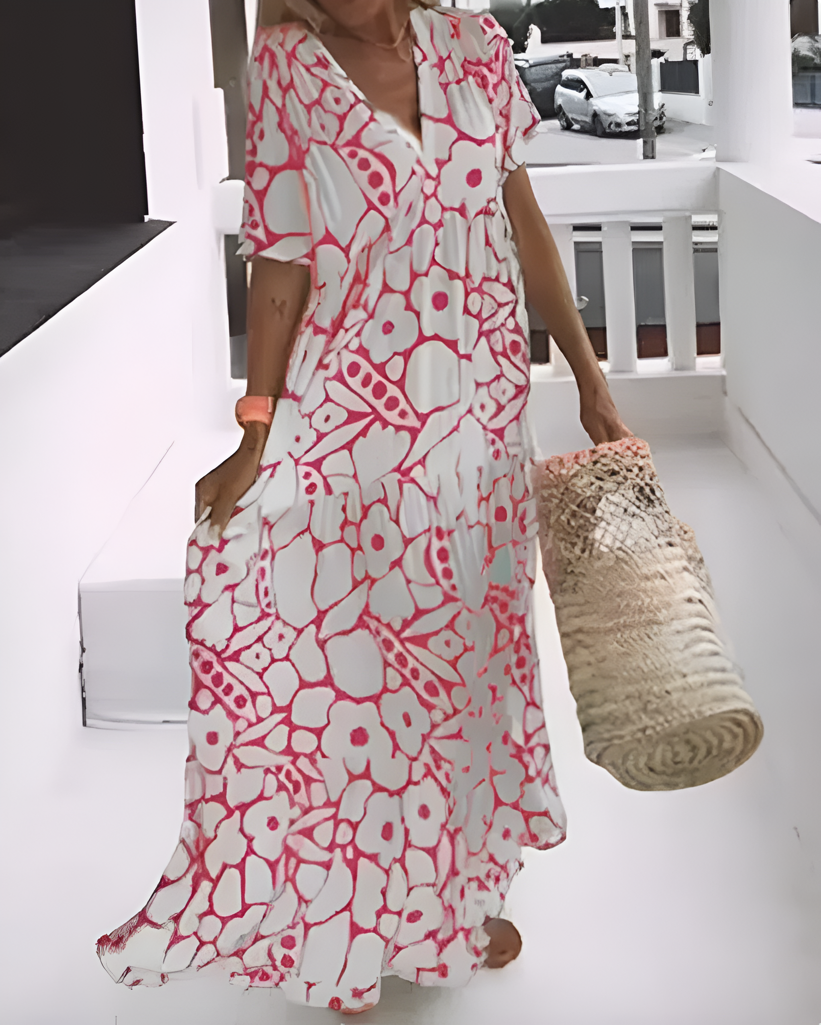 Vestido Longo Estampado Ágatha | Decote em V (Primavera 2025)