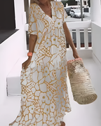 Vestido Longo Estampado Ágatha | Decote em V (Primavera 2025)