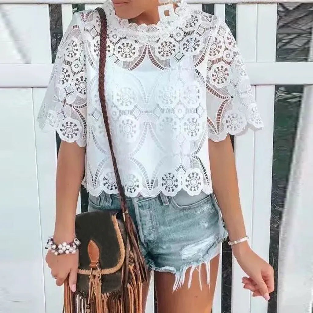 Camisa Feminina de Renda Vivina