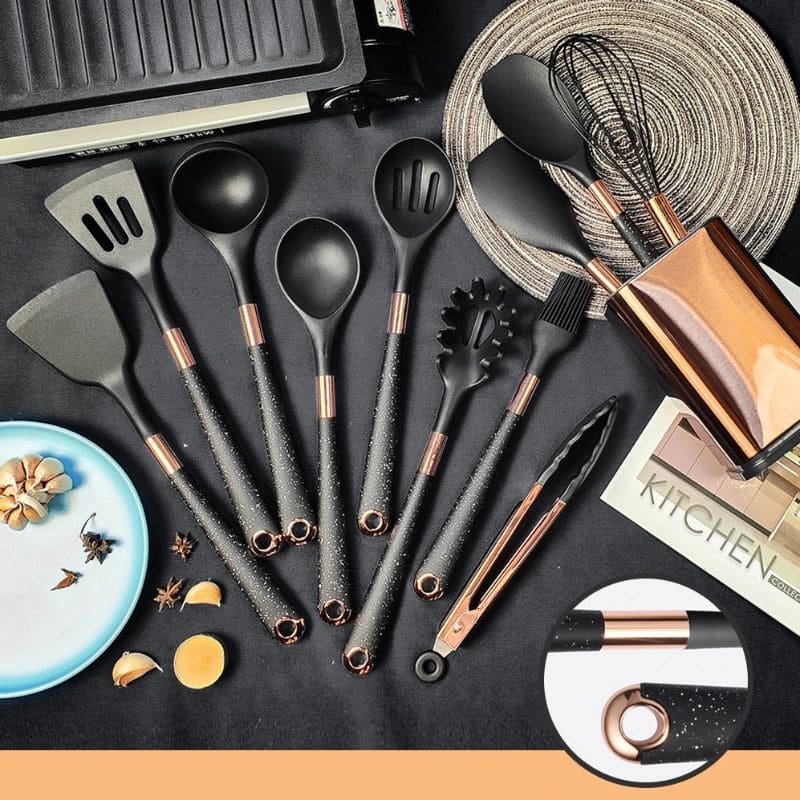 Kit Utensílios de Cozinha Silicone 10 Peças