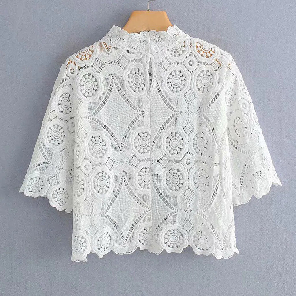 Camisa Feminina de Renda Vivina