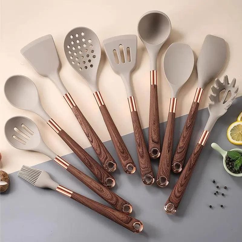 Kit Utensílios de Cozinha Silicone 10 Peças