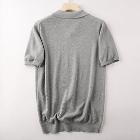 Polo Com Textura Gola V