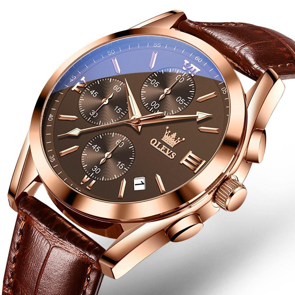 Relógio Casual Masculino Leather Slim OLEVS - Premium