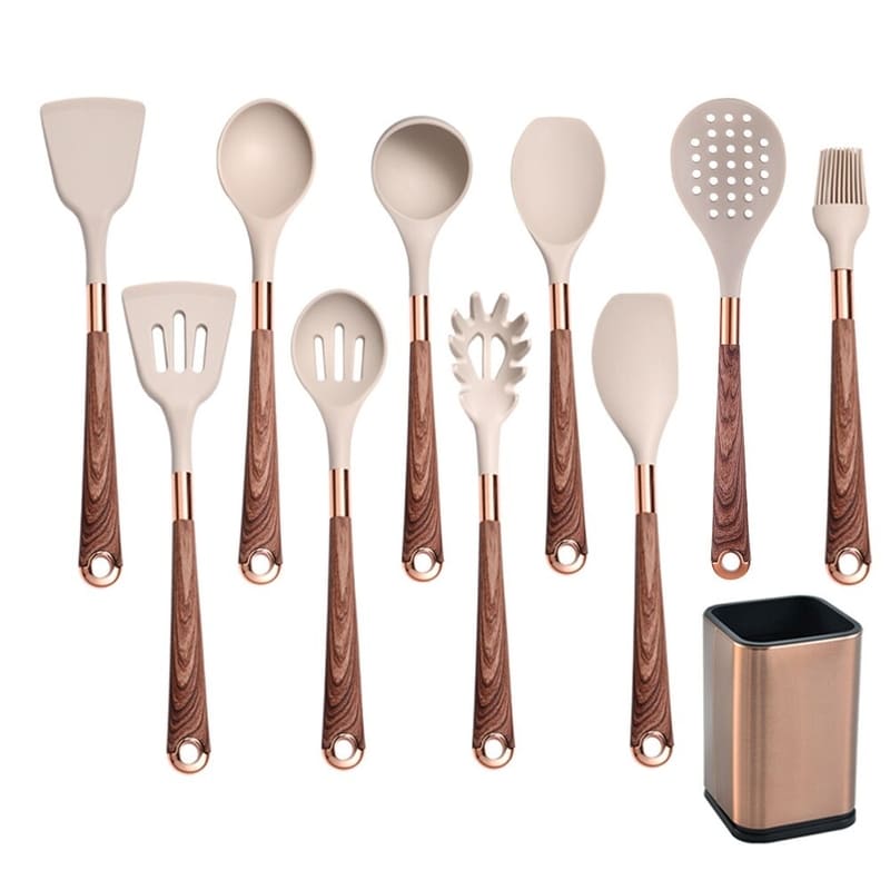 Kit Utensílios de Cozinha Silicone 10 Peças