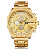 Relógio Casual Masculino Golden Steel Men