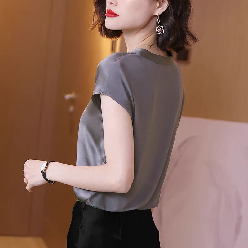Blusa Feminina Social Gola V Em Cetim