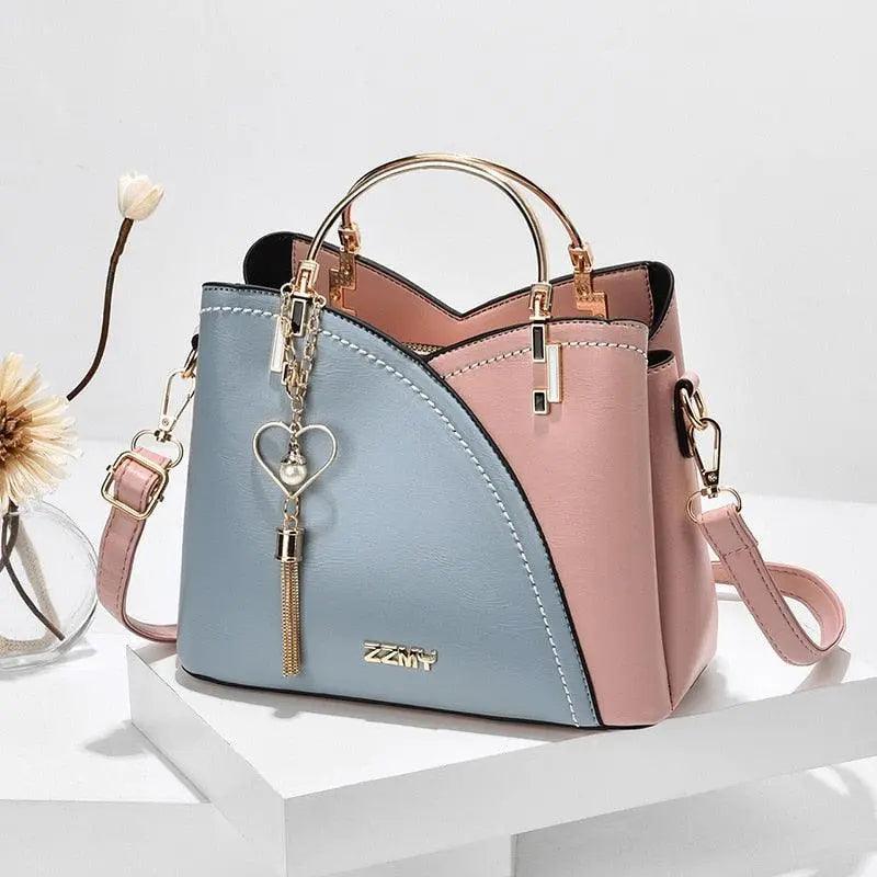 Bolsa Feminina de Couro - Bicolor