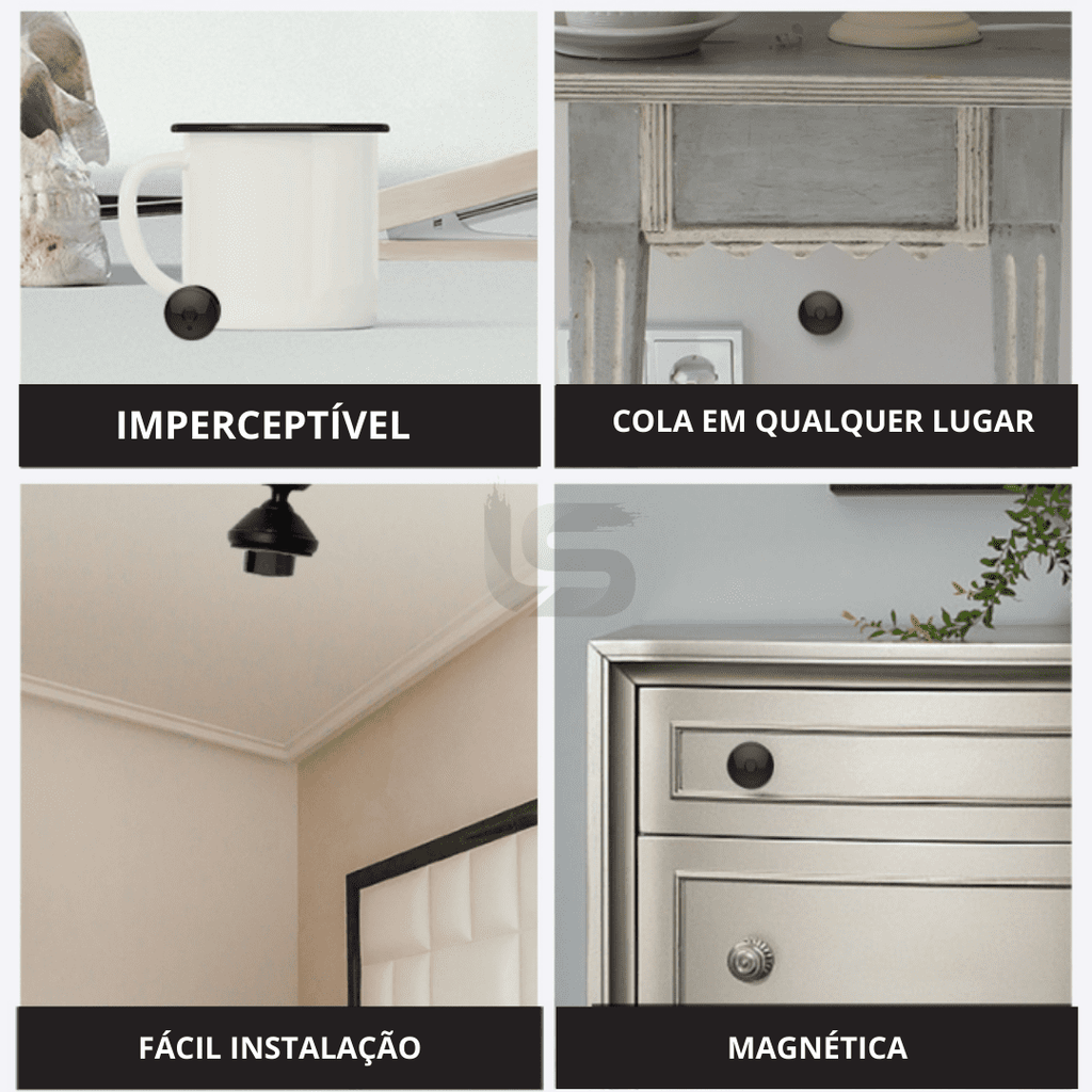 Mini câmera magnética de segurança Full HD