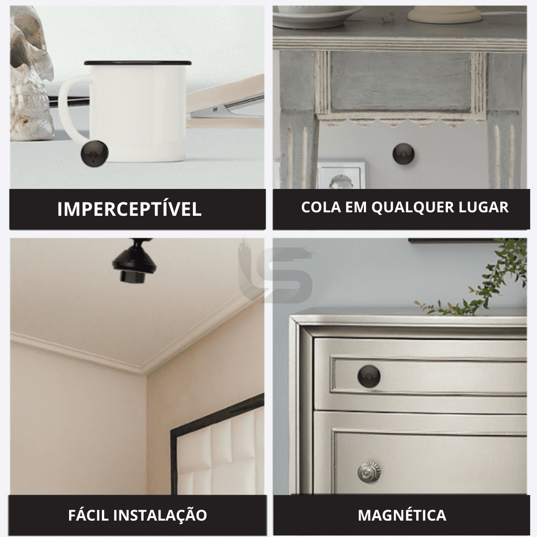 Mini câmera magnética de segurança Full HD