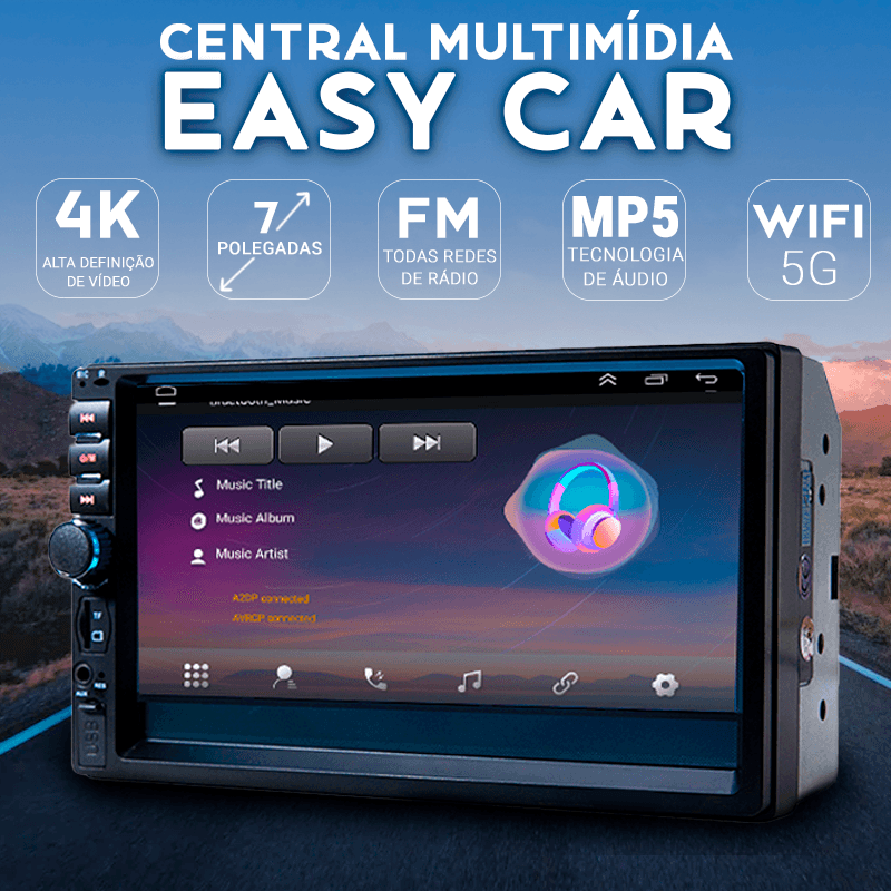Central Multimídia Universal 7 Polegadas Wifi Gps Mp5 Bluetooth