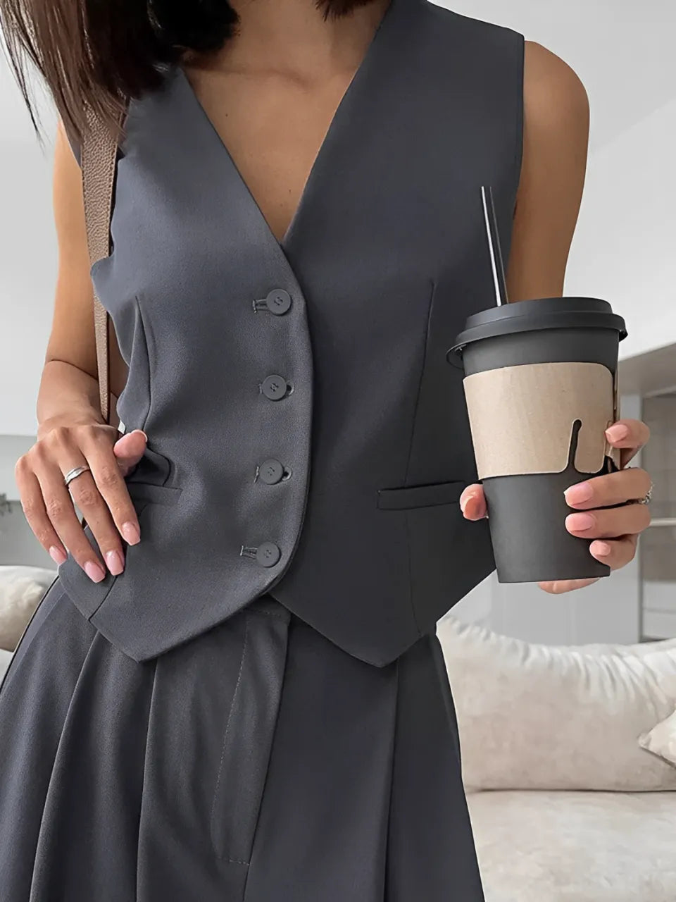 Conjunto Feminino Alfaiataria - Rubia - Colete e Calça