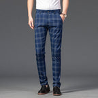 Calça Masculina Casual Xadrez Listrada