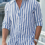 Camisa de Linho Aurori / Masculina Listrada