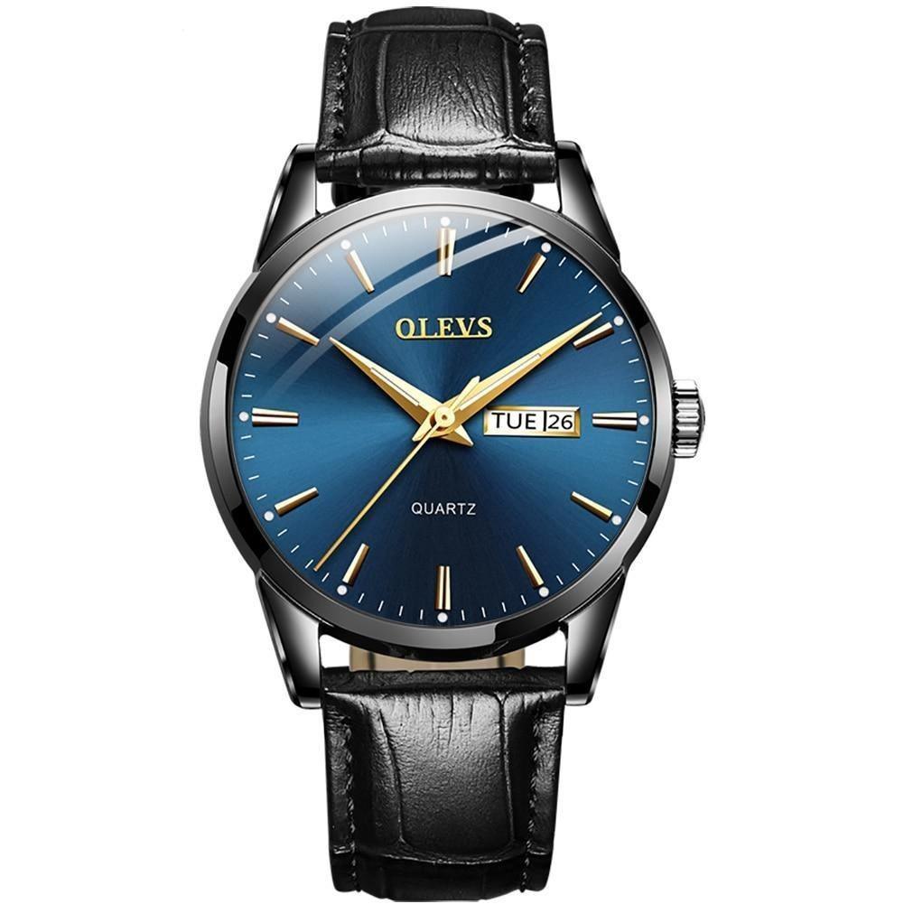 Relógio Casual Masculino OLEVS Pulseira em Couro