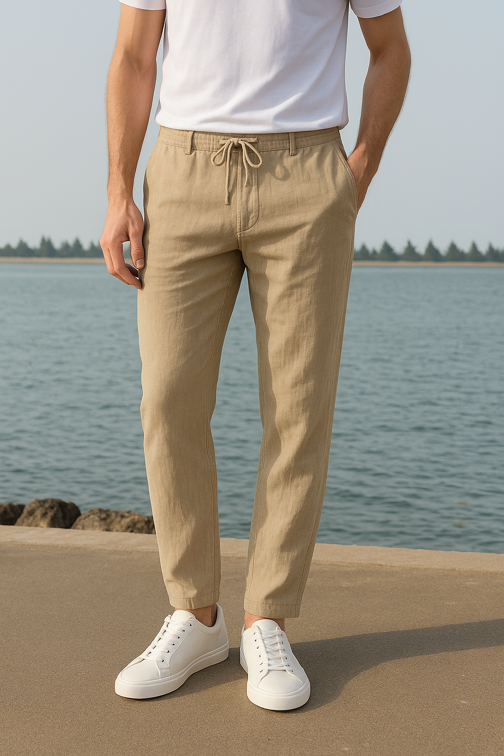 Calça Slim 100% Linho