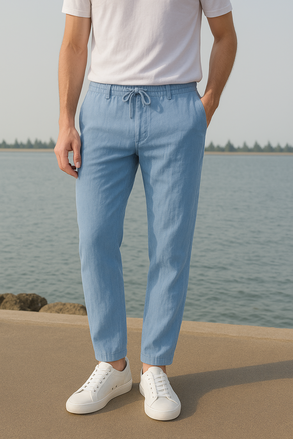 Calça Slim 100% Linho