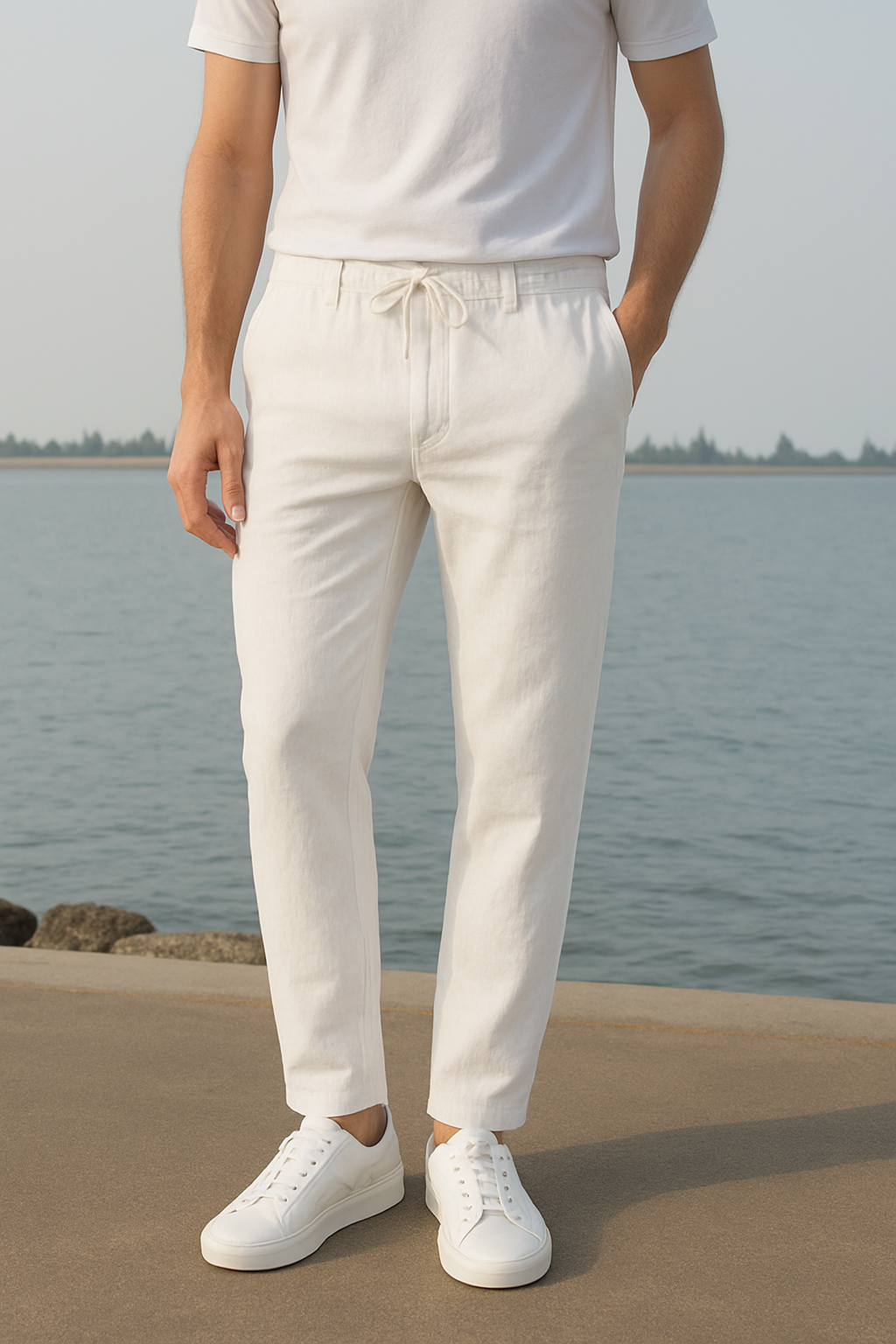 Calça Slim 100% Linho
