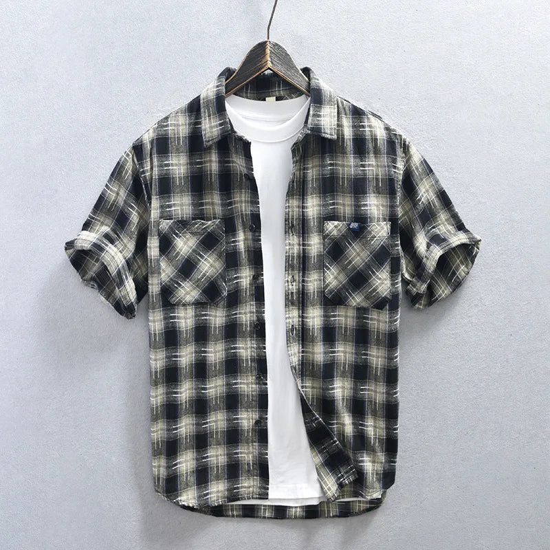 Camisa Aurori Xadrez Manga Curta