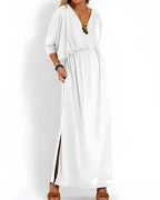Vestido Ivy - Decote em V | Super Fresco e Solto - Vintage (Primavera 2025)