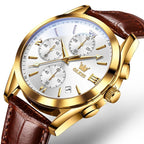 Relógio Casual Masculino Leather Slim OLEVS - Premium