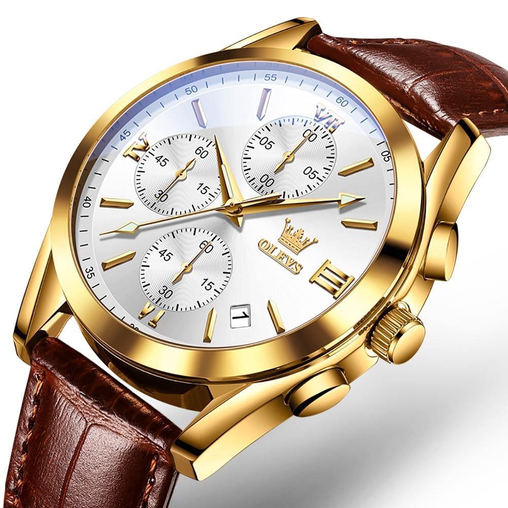 Relógio Casual Masculino Leather Slim OLEVS - Premium