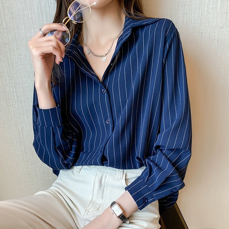 Camisa Feminina Social Listrada