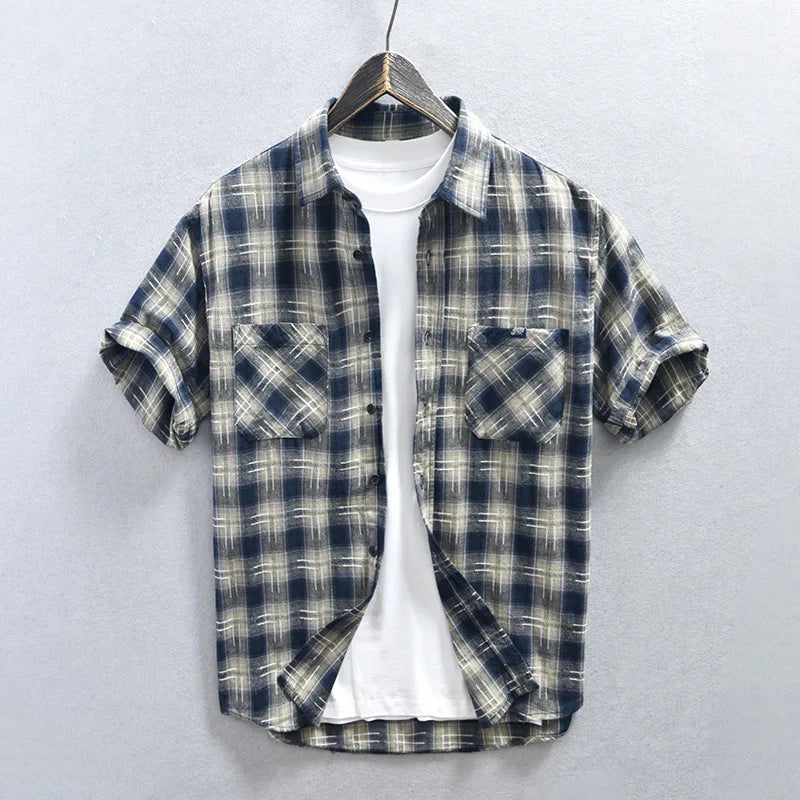 Camisa Aurori Xadrez Manga Curta