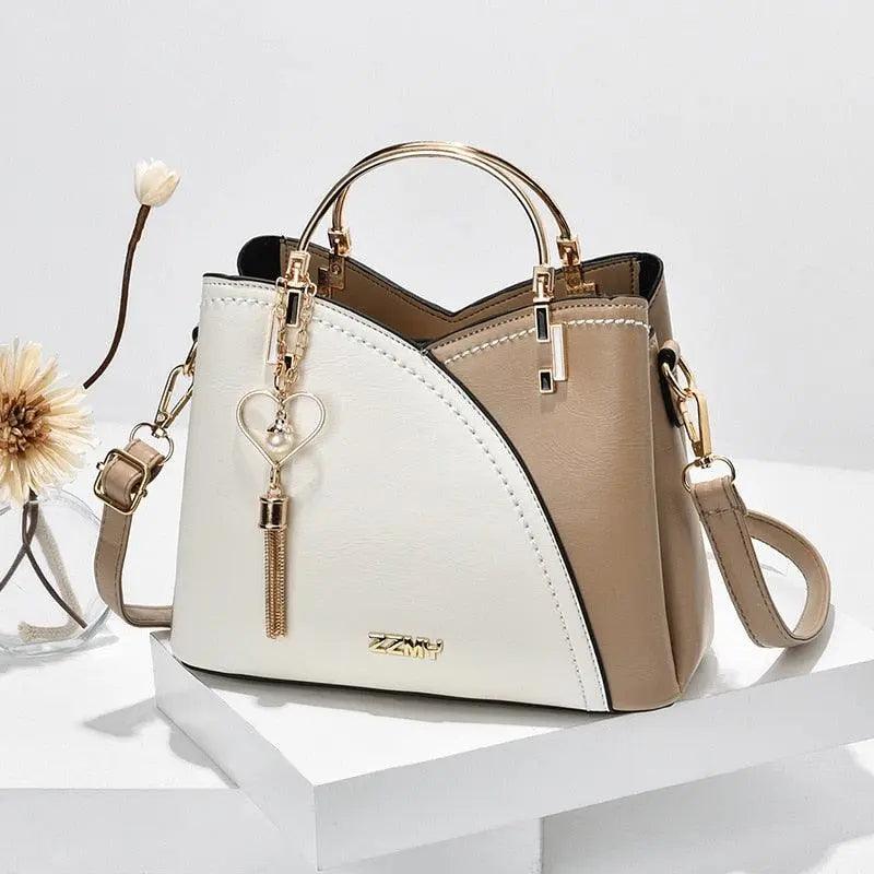 Bolsa Feminina de Couro - Bicolor