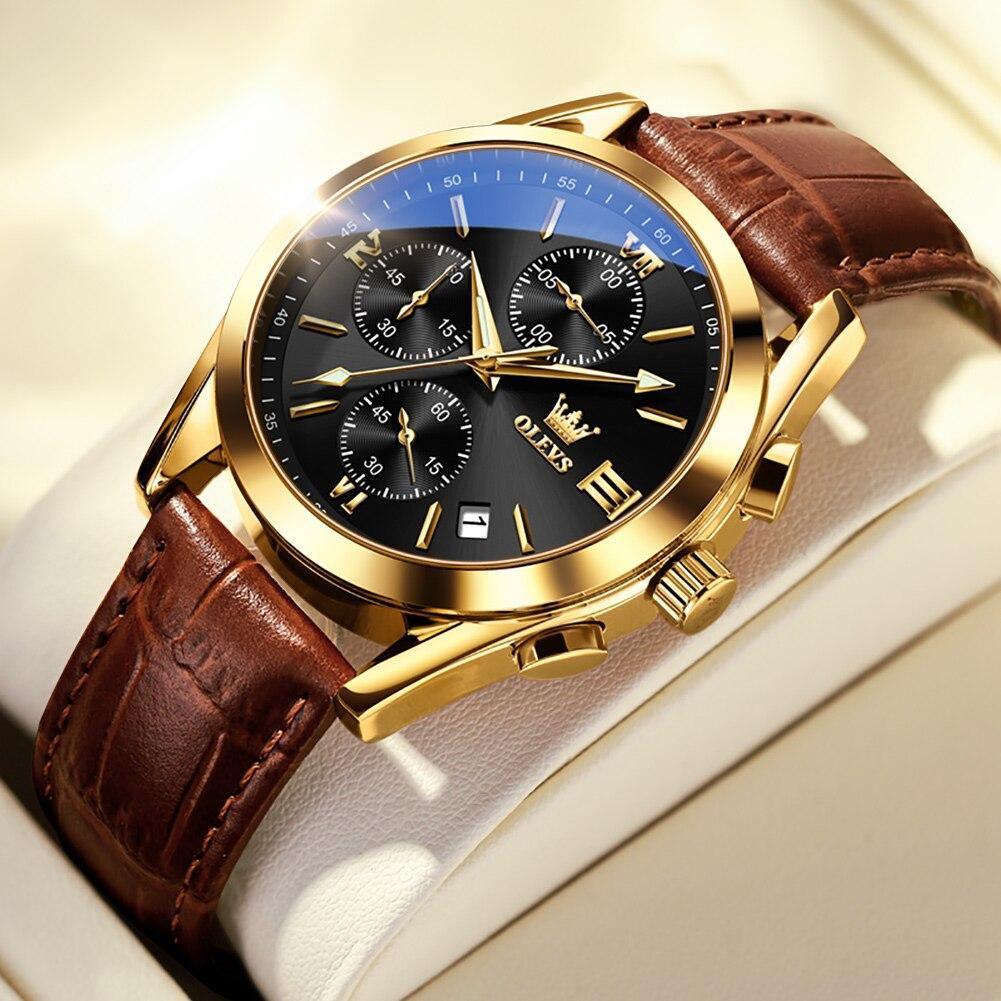 Relógio Casual Masculino Leather Slim OLEVS - Premium