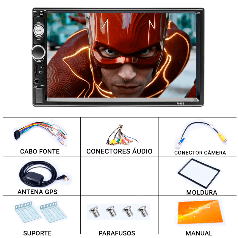 Central Multimídia Universal 7 Polegadas Wifi Gps Mp5 Bluetooth