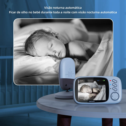 Babá Eletrônica Com Câmera de Visão Noturna e Tela LCD