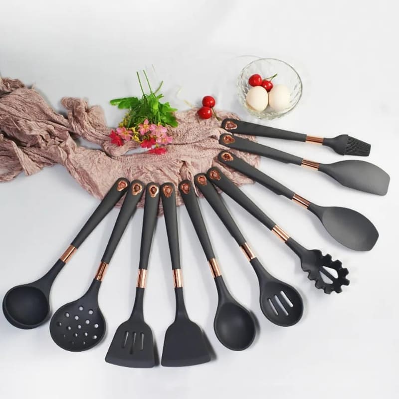 Kit Utensílios de Cozinha Silicone 10 Peças