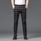 Calça Masculina Casual Xadrez Listrada