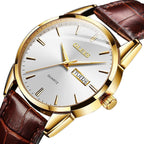 Relógio Casual Masculino OLEVS Pulseira em Couro