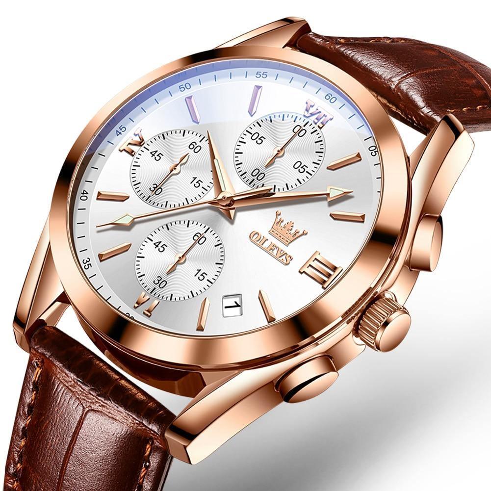 Relógio Casual Masculino Leather Slim OLEVS - Premium