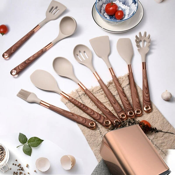 Kit Utensílios de Cozinha Silicone 10 Peças