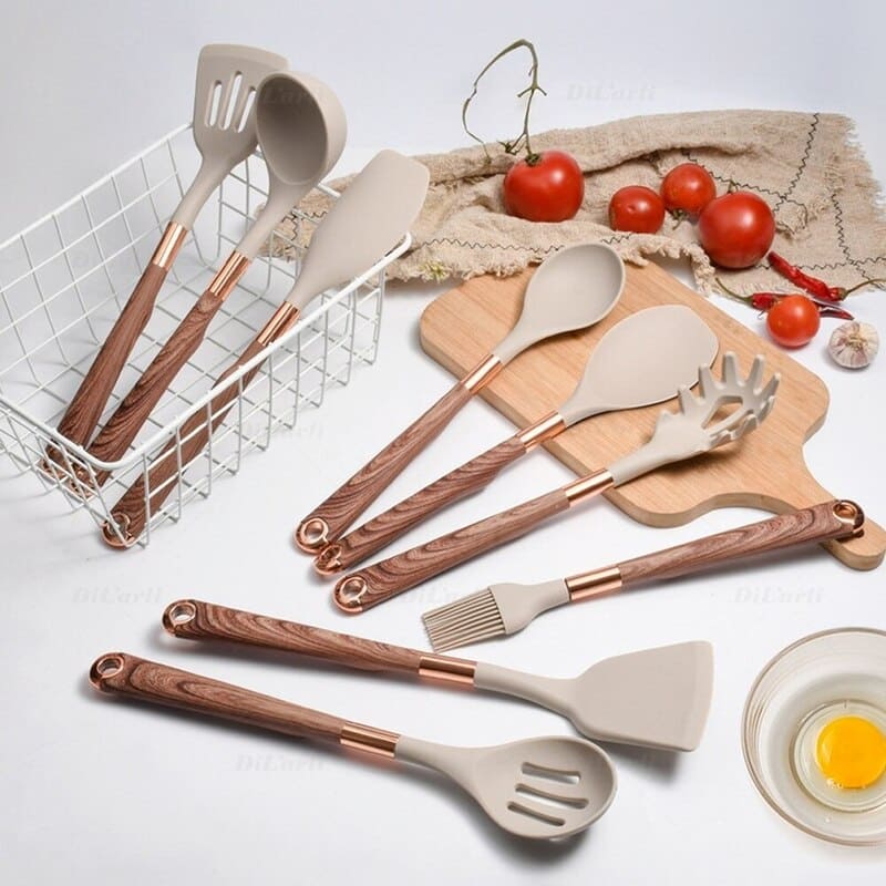 Kit Utensílios de Cozinha Silicone 10 Peças