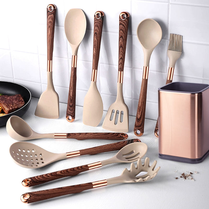 Kit Utensílios de Cozinha Silicone 10 Peças