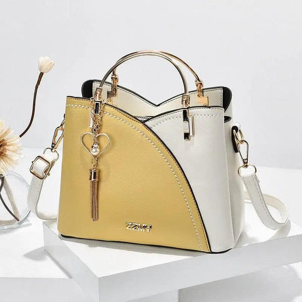 Bolsa Feminina de Couro - Bicolor