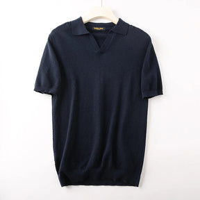 Polo Com Textura Gola V