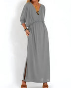 Vestido Ivy - Decote em V | Super Fresco e Solto - Vintage (Primavera 2025)