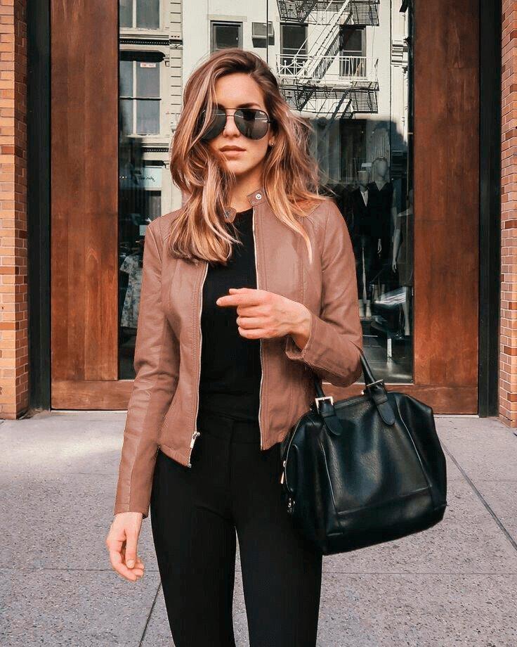 Jaqueta Feminina de Couro